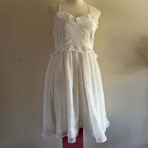 Entro White Ruffle Mini Dress